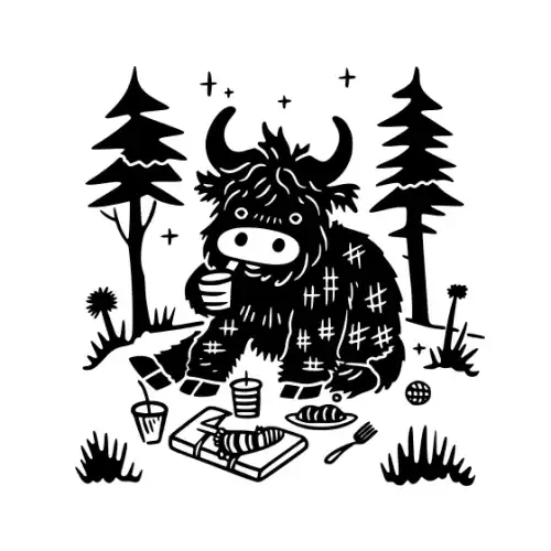 Baby Cow Highland Silhouette SVG Design | SVG Files for Cricut & Print