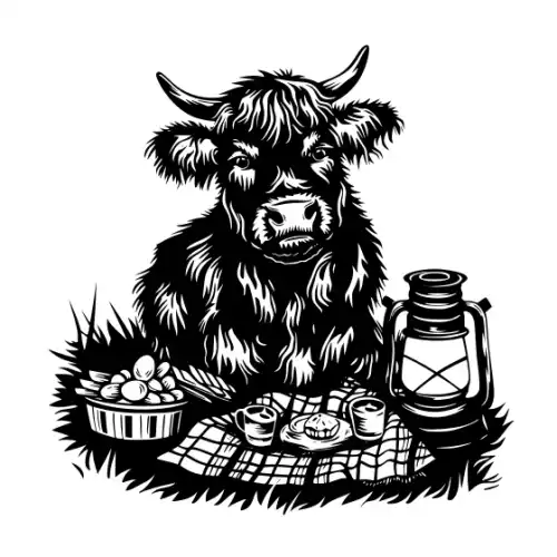Baby Cow Highland Silhouette SVG Design | SVG Files for Cricut & Print