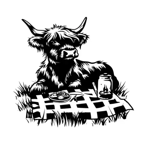 Baby Cow Highland Silhouette SVG Design | SVG Files for Cricut & Print