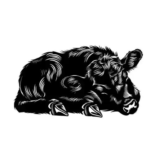 Baby Cow Highland Silhouette SVG Design | SVG Files for Cricut & Print