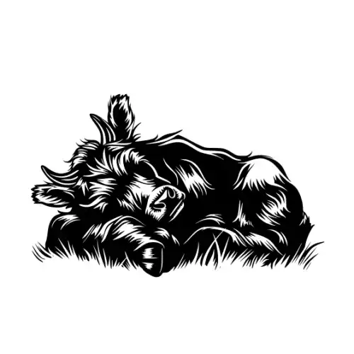 Baby Cow Highland Silhouette SVG Design | SVG Files for Cricut & Print