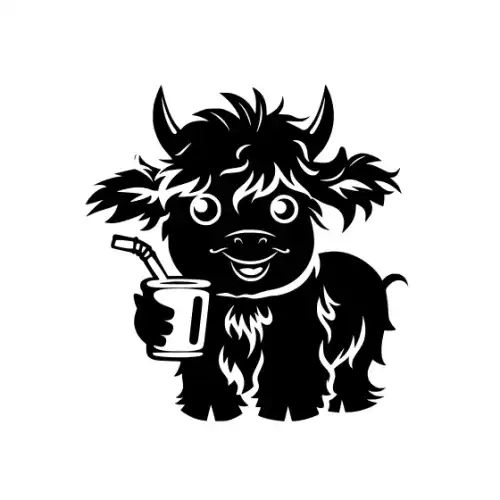 Baby Cow Highland Silhouette SVG Design | SVG Files for Cricut & Print