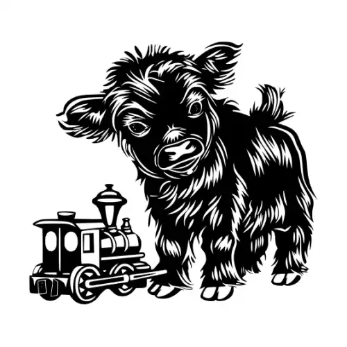 Baby Cow Highland Silhouette SVG Design | SVG Files for Cricut & Print