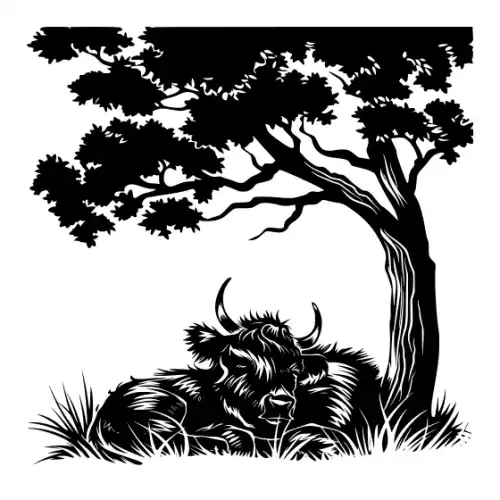 Baby Cow Highland Silhouette SVG Design | SVG Files for Cricut & Print