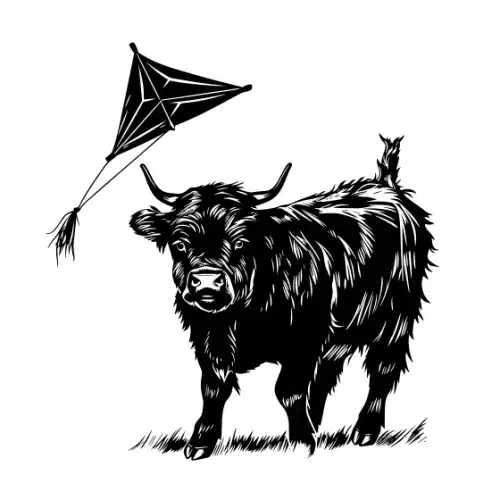 Baby Cow Highland Silhouette SVG Design | SVG Files for Cricut & Print