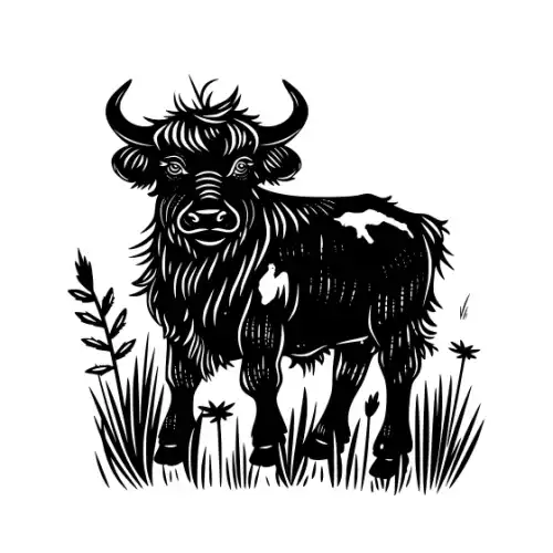 Baby Cow Highland Silhouette SVG Design | SVG Files for Cricut & Print