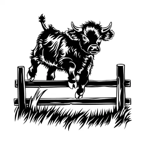 Baby Cow Highland Silhouette SVG Design | SVG Files for Cricut & Print