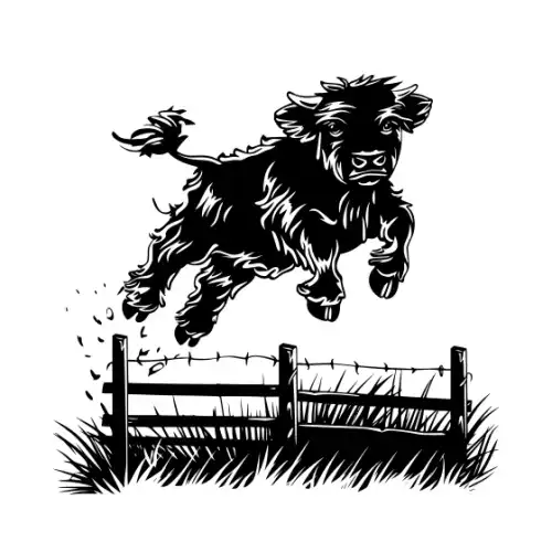 Baby Cow Highland Silhouette SVG Design | SVG Files for Cricut & Print