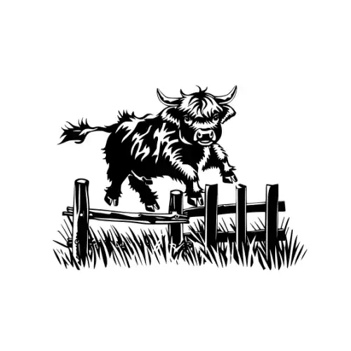 Baby Cow Highland Silhouette SVG Design | SVG Files for Cricut & Print