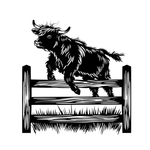 Baby Cow Highland Silhouette SVG Design | SVG Files for Cricut & Print