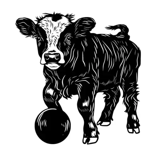 Baby Cow Highland Silhouette SVG Design | SVG Files for Cricut & Print