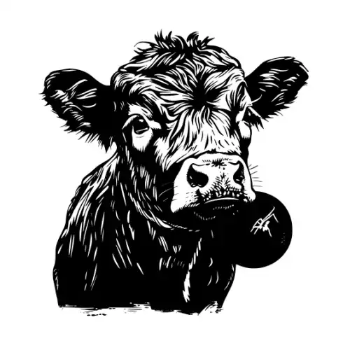 Baby Cow Highland Silhouette SVG Design | SVG Files for Cricut & Print