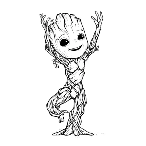Baby Groot Silhouette SVG Design | SVG Files for Cricut & Print