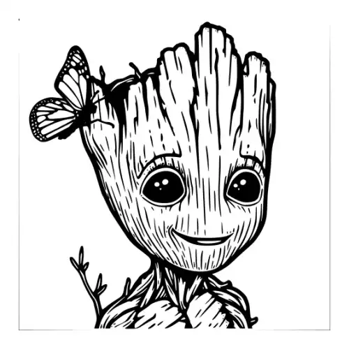 Baby Groot Silhouette SVG Design | SVG Files for Cricut & Print