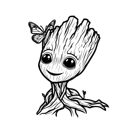 Baby Groot Silhouette SVG Design | SVG Files for Cricut & Print