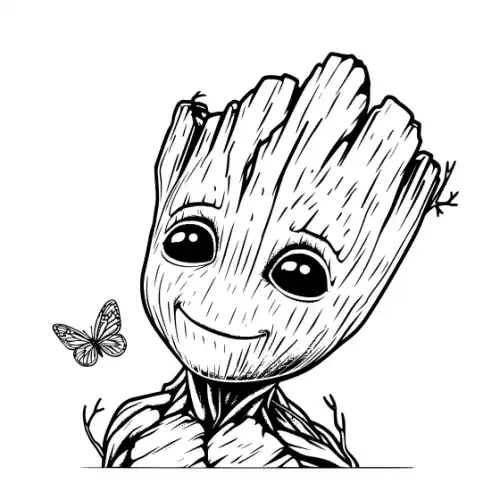 Baby Groot Silhouette SVG Design | SVG Files for Cricut & Print