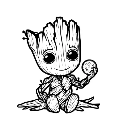 Baby Groot Silhouette SVG Design | SVG Files for Cricut & Print