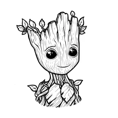 Baby Groot Silhouette SVG Design | SVG Files for Cricut & Print
