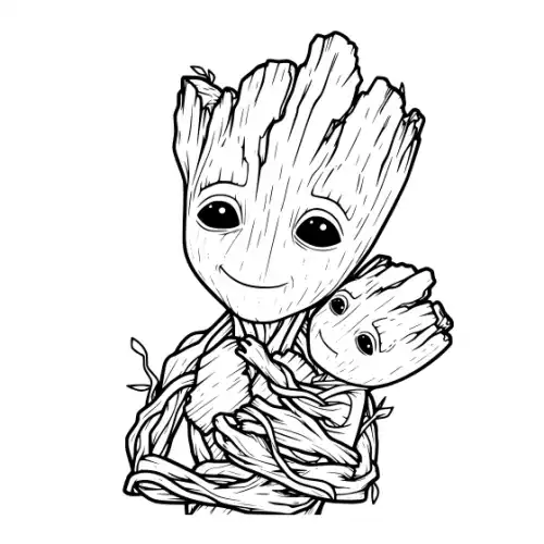 Baby Groot Silhouette SVG Design | SVG Files for Cricut & Print