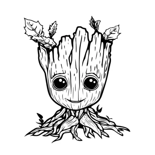 Baby Groot Silhouette SVG Design | SVG Files for Cricut & Print