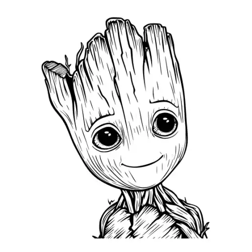 Baby Groot Silhouette SVG Design | SVG Files for Cricut & Print