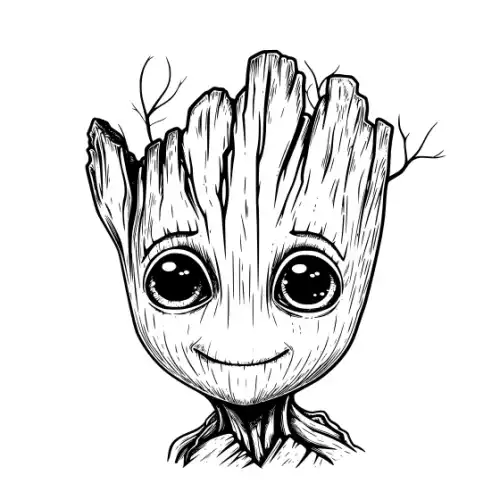 Baby Groot Silhouette SVG Design | SVG Files for Cricut & Print