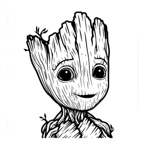 Baby Groot Silhouette SVG Design | SVG Files for Cricut & Print