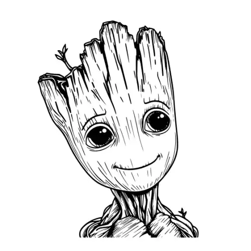 Baby Groot Silhouette SVG Design | SVG Files for Cricut & Print