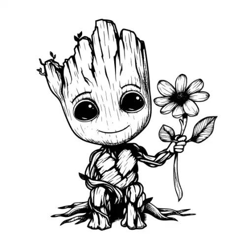 Baby Groot Silhouette SVG Design | SVG Files for Cricut & Print