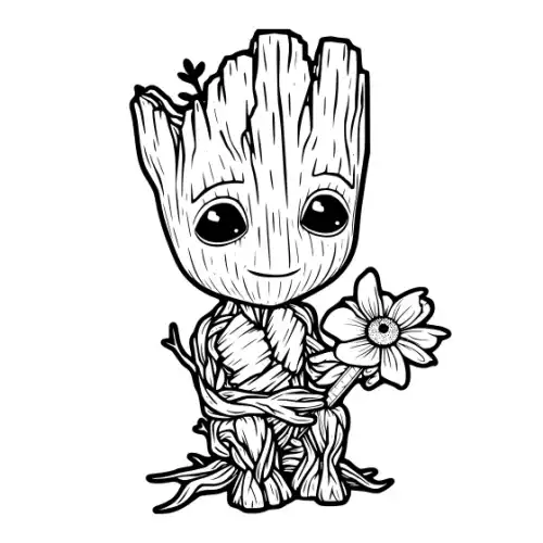 Baby Groot Silhouette SVG Design | SVG Files for Cricut & Print
