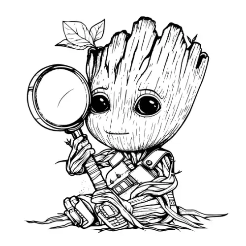 Baby Groot Silhouette SVG Design | SVG Files for Cricut & Print