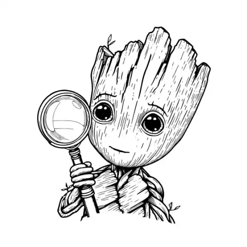 Baby Groot Silhouette SVG Design | SVG Files for Cricut & Print