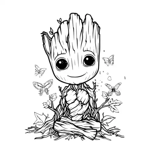 Baby Groot Silhouette SVG Design | SVG Files for Cricut & Print