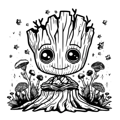 Baby Groot Silhouette SVG Design | SVG Files for Cricut & Print