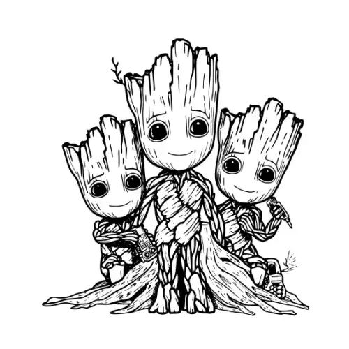 Baby Groot Silhouette SVG Design | SVG Files for Cricut & Print