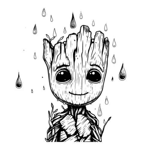 Baby Groot Silhouette SVG Design | SVG Files for Cricut & Print