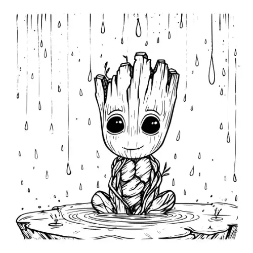 Baby Groot Silhouette SVG Design | SVG Files for Cricut & Print