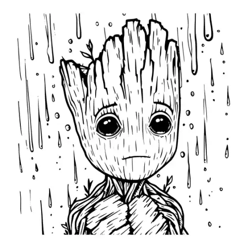 Baby Groot Silhouette SVG Design | SVG Files for Cricut & Print