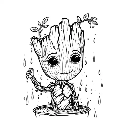 Baby Groot Silhouette SVG Design | SVG Files for Cricut & Print