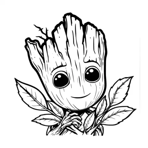 Baby Groot Silhouette SVG Design | SVG Files for Cricut & Print