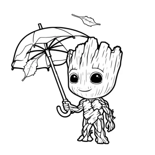 Baby Groot Silhouette SVG Design | SVG Files for Cricut & Print