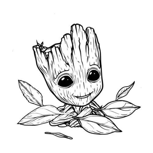Baby Groot Silhouette SVG Design | SVG Files for Cricut & Print