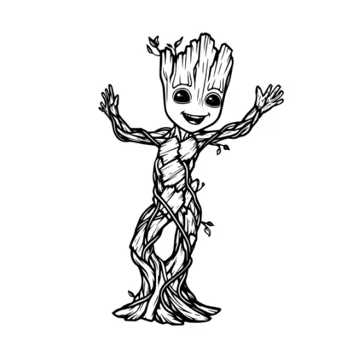 Baby Groot Silhouette SVG Design | SVG Files for Cricut & Print