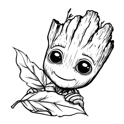 Baby Groot Silhouette SVG Design | SVG Files for Cricut & Print