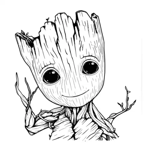Baby Groot Silhouette SVG Design | SVG Files for Cricut & Print