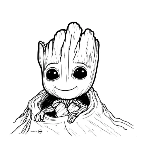 Baby Groot Silhouette SVG Design | SVG Files for Cricut & Print