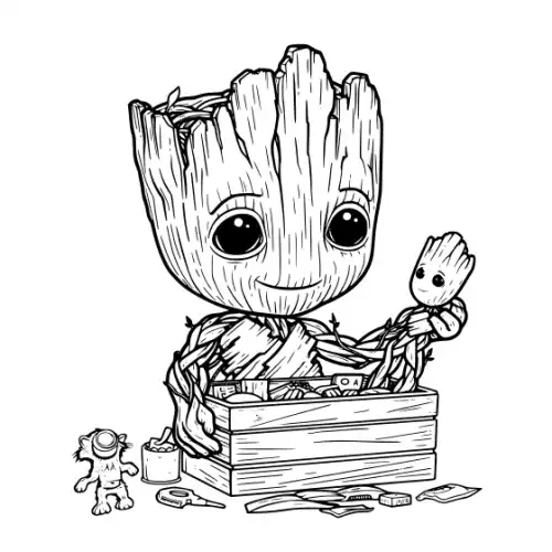 Baby Groot Silhouette SVG Design | SVG Files for Cricut & Print