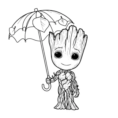Baby Groot Silhouette SVG Design | SVG Files for Cricut & Print