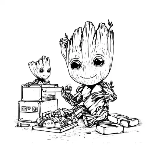 Baby Groot Silhouette SVG Design | SVG Files for Cricut & Print