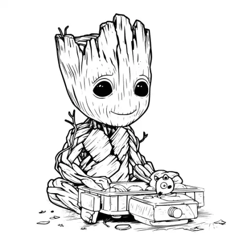 Baby Groot Silhouette SVG Design | SVG Files for Cricut & Print